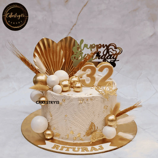 Royal 32nd Birthday Cake,2kg chocolate engraved cake for men,women,dads,moms by cakestry15 noida,cake full image