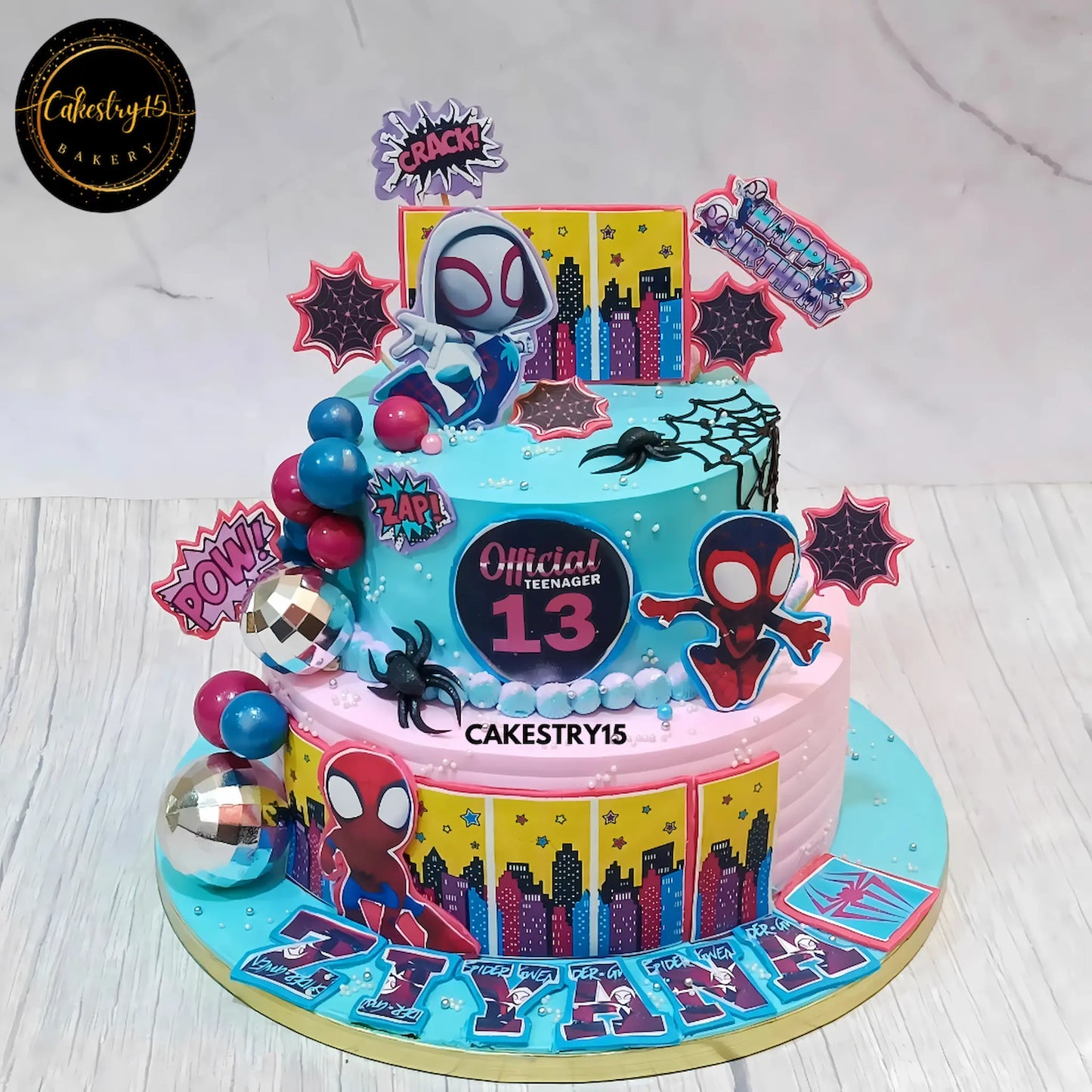 Spider-Teen Chocolate Delight,2kg 2tier chocolate 13th birthday cake by cakestry15 noida,cake for teens,cake full image