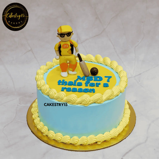 Thala's Birthday Bash Cake,2kg chocolate 24th birthday cake for a cricket fan by cakestry15 noida,cake full image