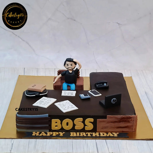 The Executive Delight 3kg boss birthday chocolate Cake by cakestry15 noida,corporate cakes,cake full image