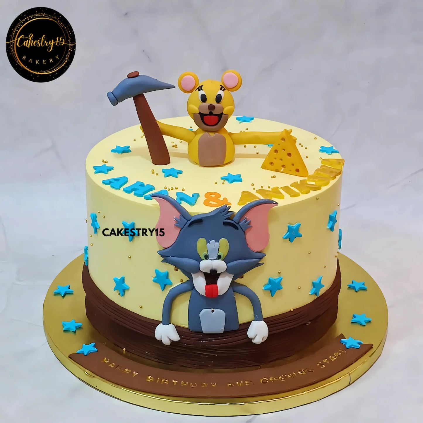 Tom & Jerry Twin Treat,2kg blueberry twins birthday cake by cakestry15 noida,cake full image