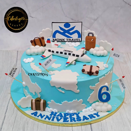 Travel Tales Treat 3kg pineapple anniversary Cake by cakestry15 noida,corporate cakes