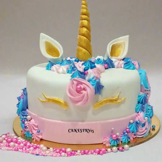 Unicorn 1 kg butterscotch birthday Cake by cakestry15,noida,cake full image