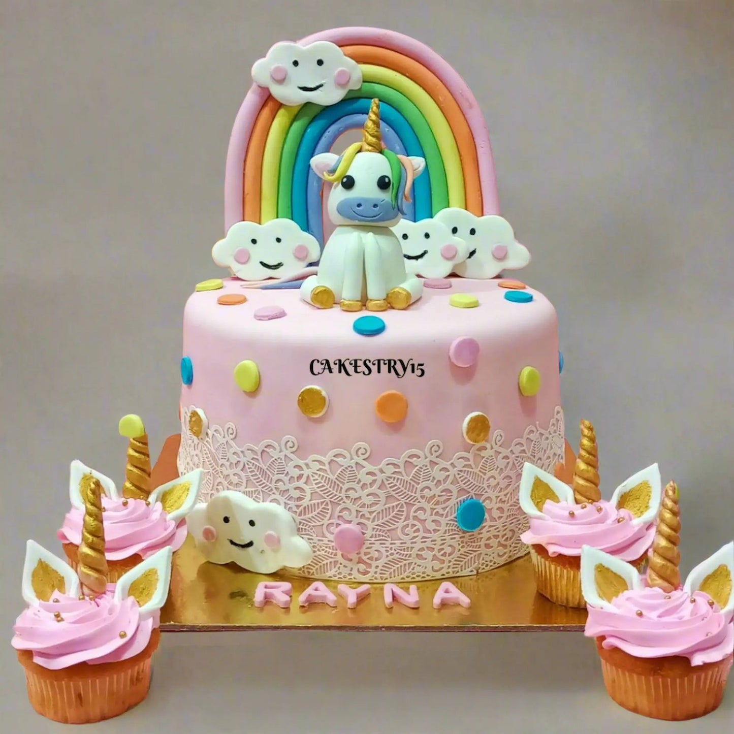Unicorn Rainbow Fondant 2.5kg chocolate birthday Cake by cakestry15 noida,cake full image