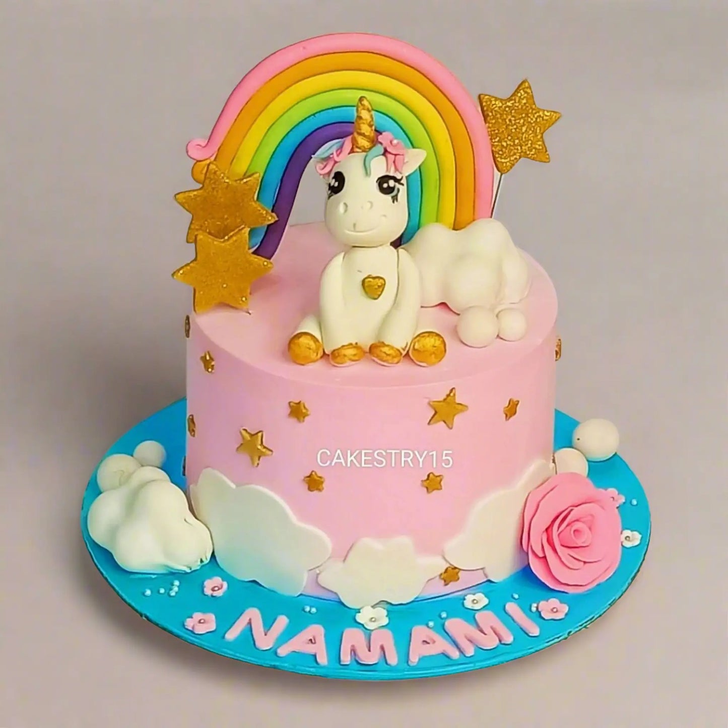 Unicorn Rose 1kg blueberry birthday Cake by cakestry15 noida,cake full image