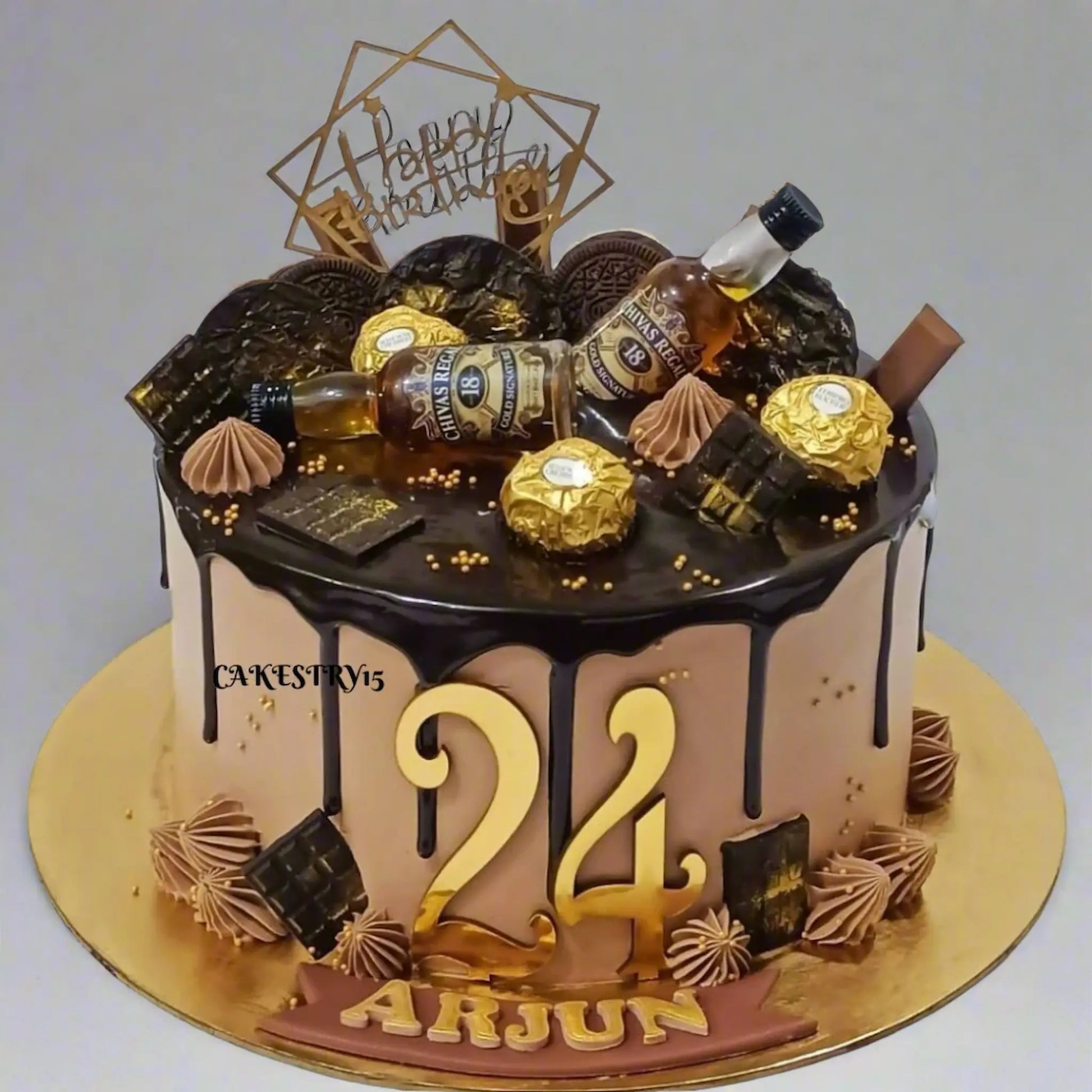 Whisky Chivas Regal 2kg chocolate birthday Cake,cake full image