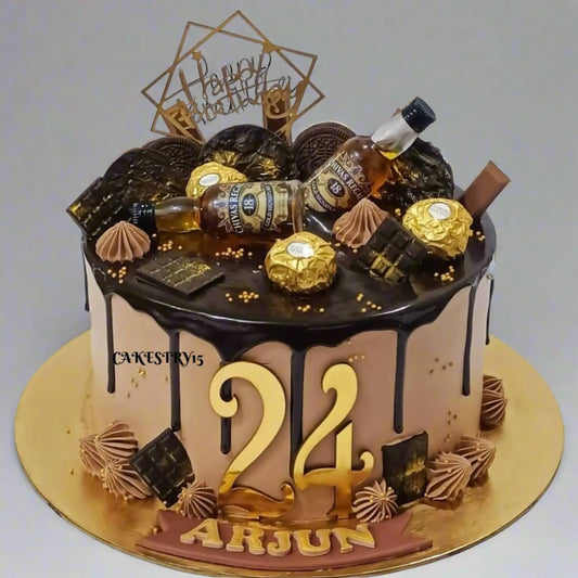 Whisky Chivas Regal 2kg chocolate birthday Cake,cake full image