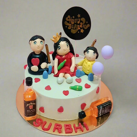 Whisky Party 1kg butterscotch birthday Cake by cakestry15 noida,cake full image