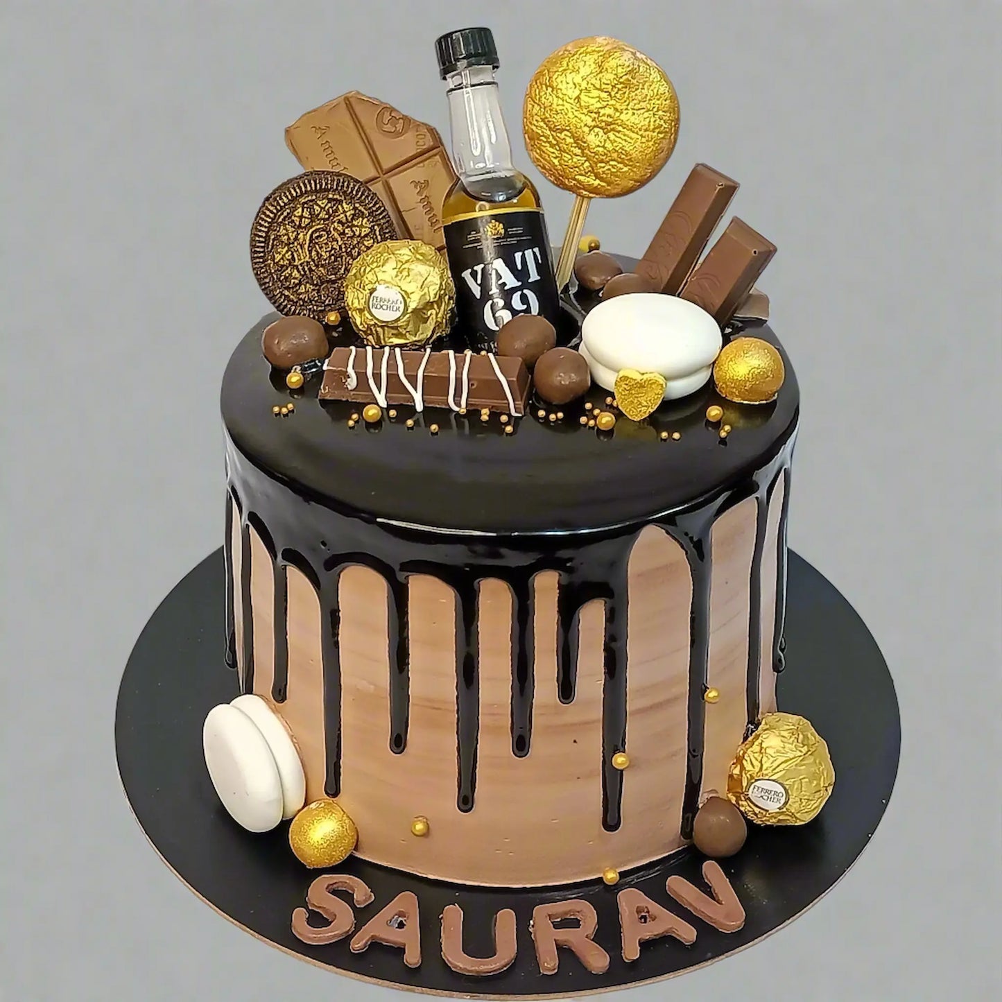 Whisky Theme Chocolate 1kg birthday Cake by cakestry15 noida,cake full image