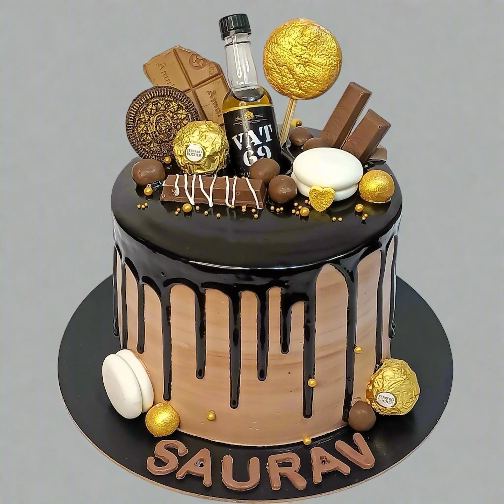 Whisky Theme Chocolate 1kg birthday Cake by cakestry15 noida,cake full image