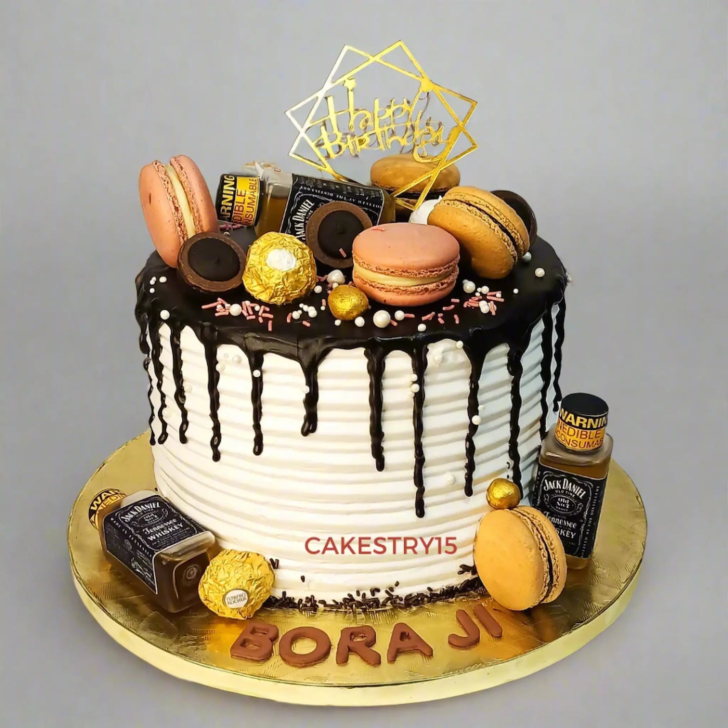 Whisky Theme Macron 2kg birthday Cake by cakestry15,noida,cake full image