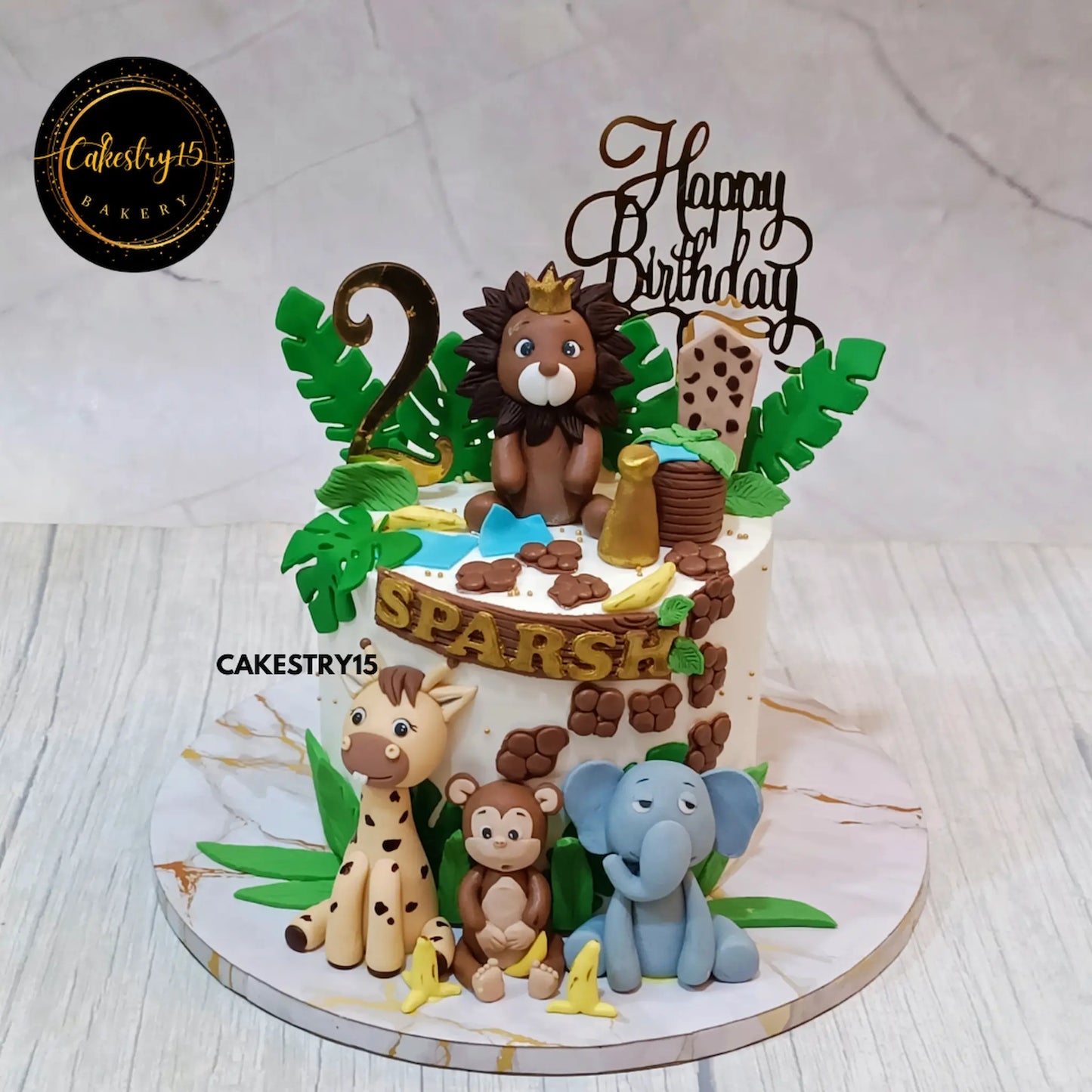 Wild Two Celebration Cake,1.5kg chocolate 2nd birthday cake for a boy by cakestry15 noida,cake full image