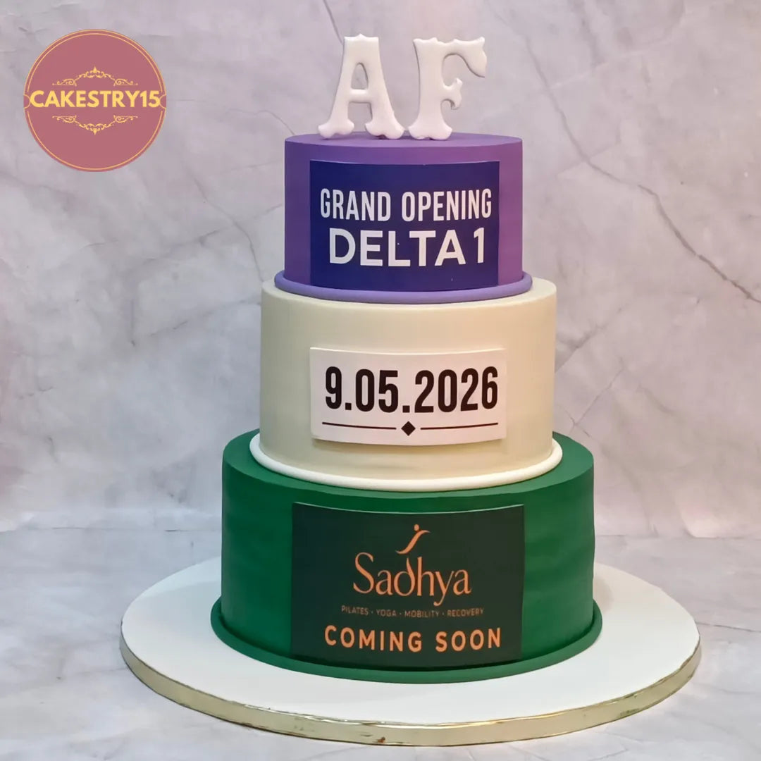 Premium eggless Anytime Fitness Grand Opening Corporate Cake handcrafted for business celebrations, corporate events and launches in Noida.