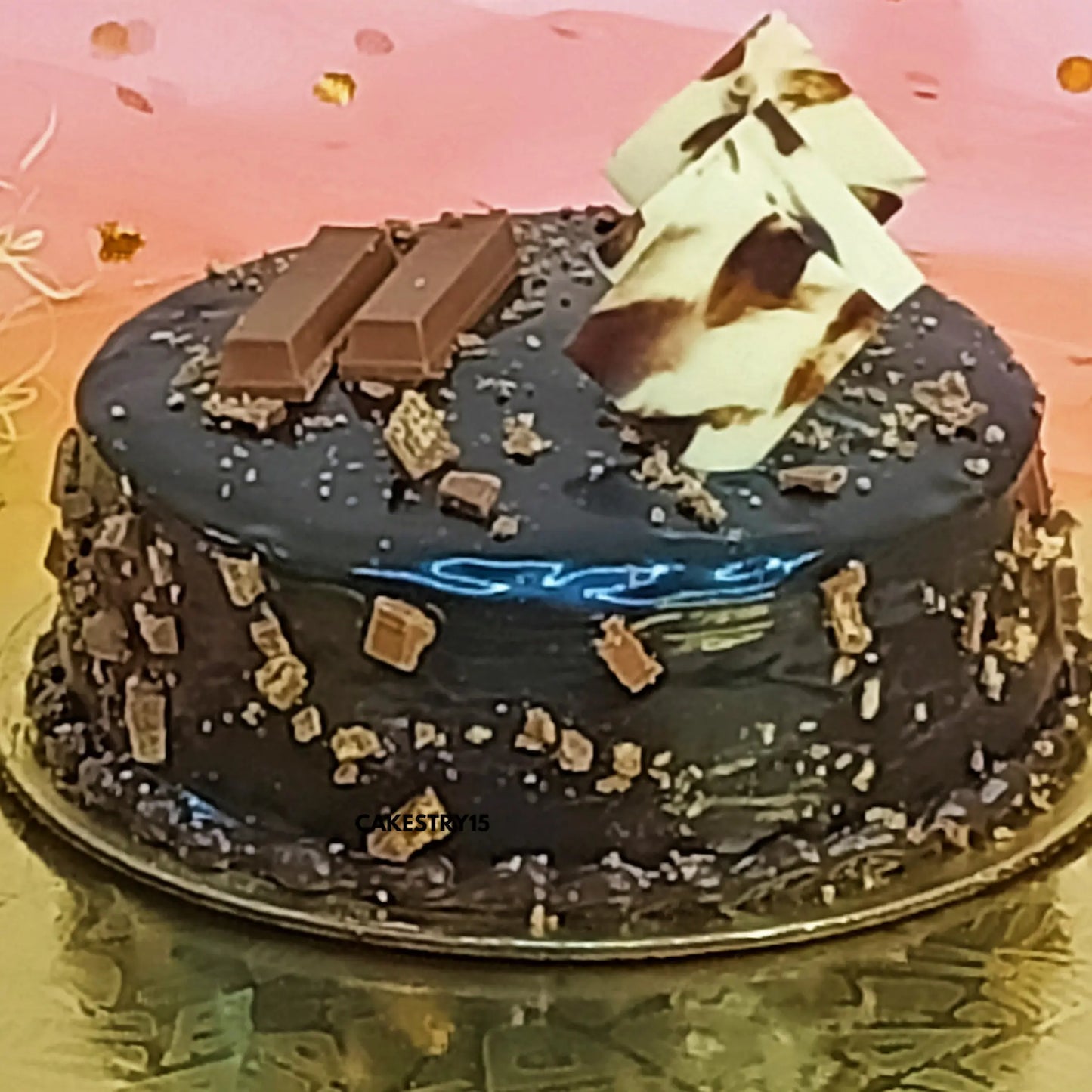 1kg Choco Crunch KitKat Cake topped with chocolate and KitKat bars by cakestry15 noida