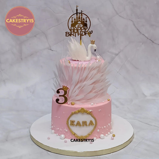 3kg eggless chocolate swan theme birthday cake with milk chocolate ganache from Cakestry15 Noida