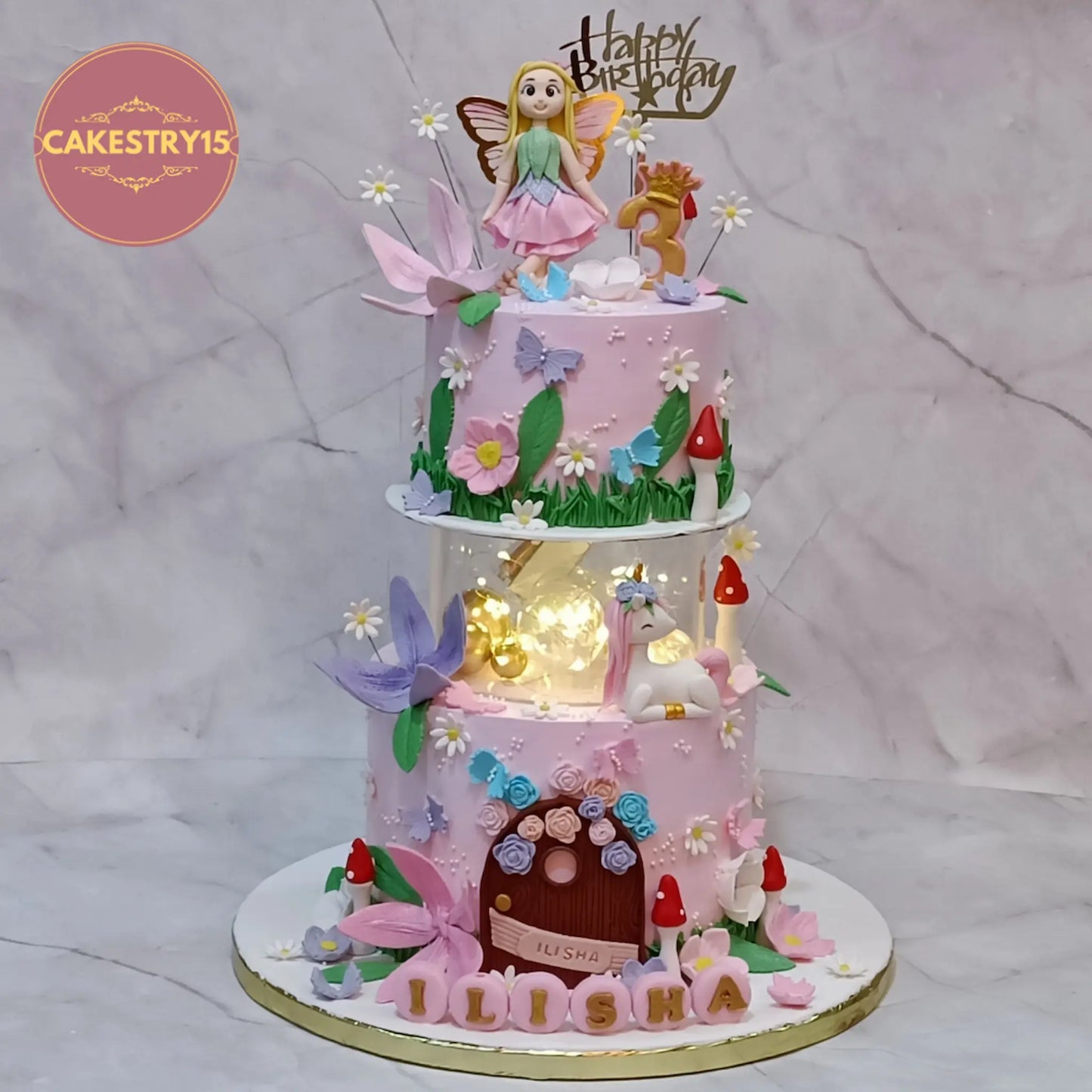 fairy theme birthday cake for girl in 3kg chocolate flavour in noida