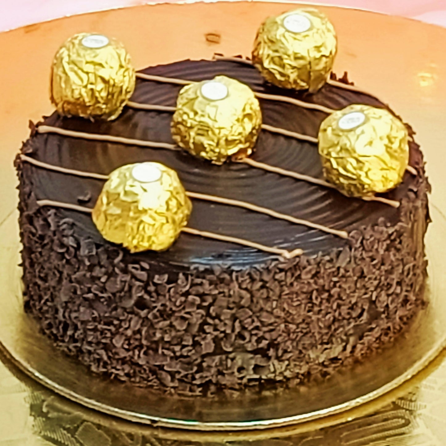 1kg eggless Ferrero Rocher chocolate cake by Cakestry15 with ganache layers and chocolate garnish