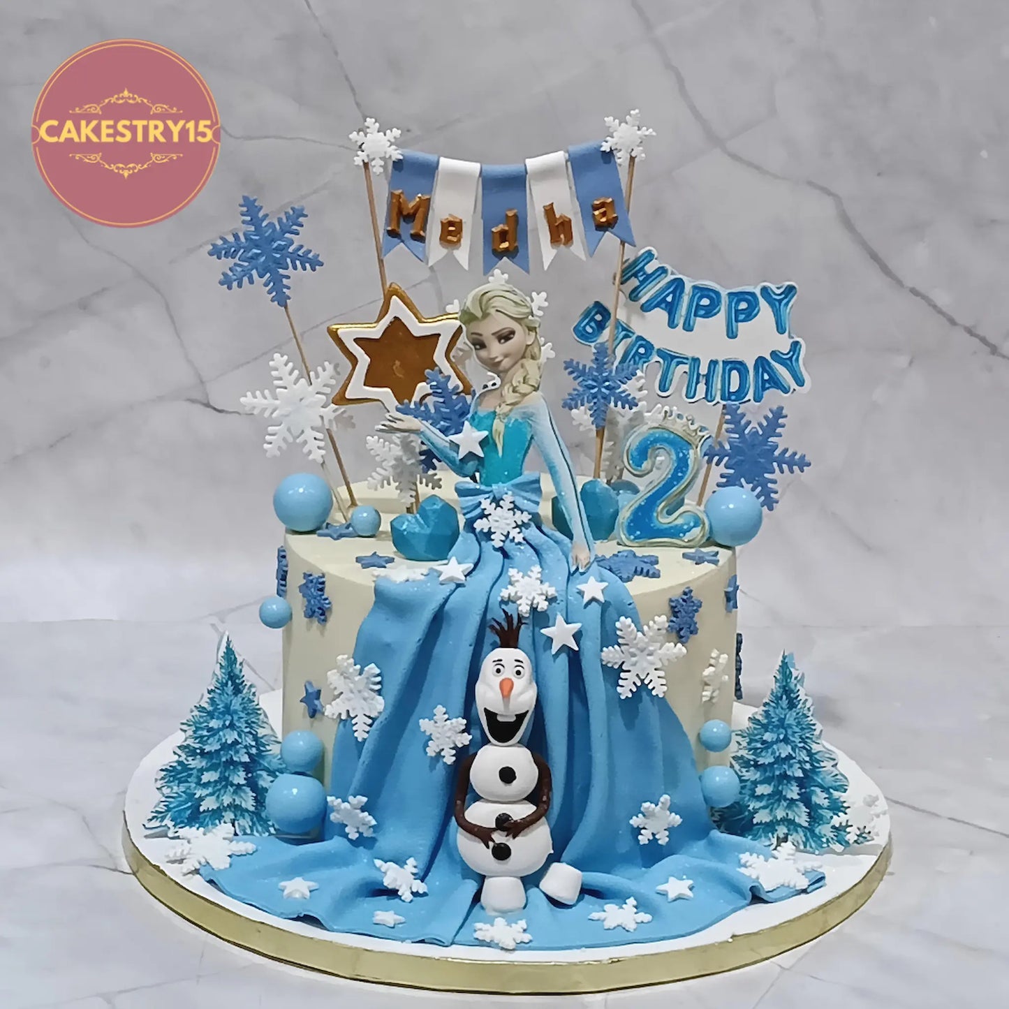 Frozen kids birthday cake theme cake Noida with eggless cakes blueberry design