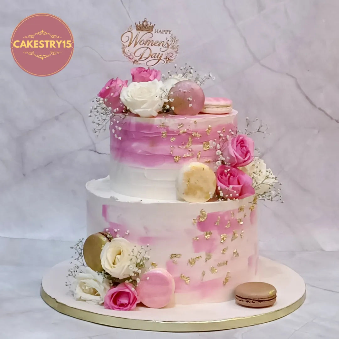 Elegant eggless cakes featuring a Happy Women’s Day kids birthday cake inspired floral design and premium theme cake Noida styling.