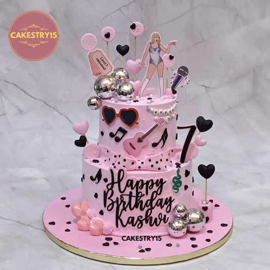 4kg Taylor Swift theme choco chips cake for 7th birthday by Cakestry15 in Noida