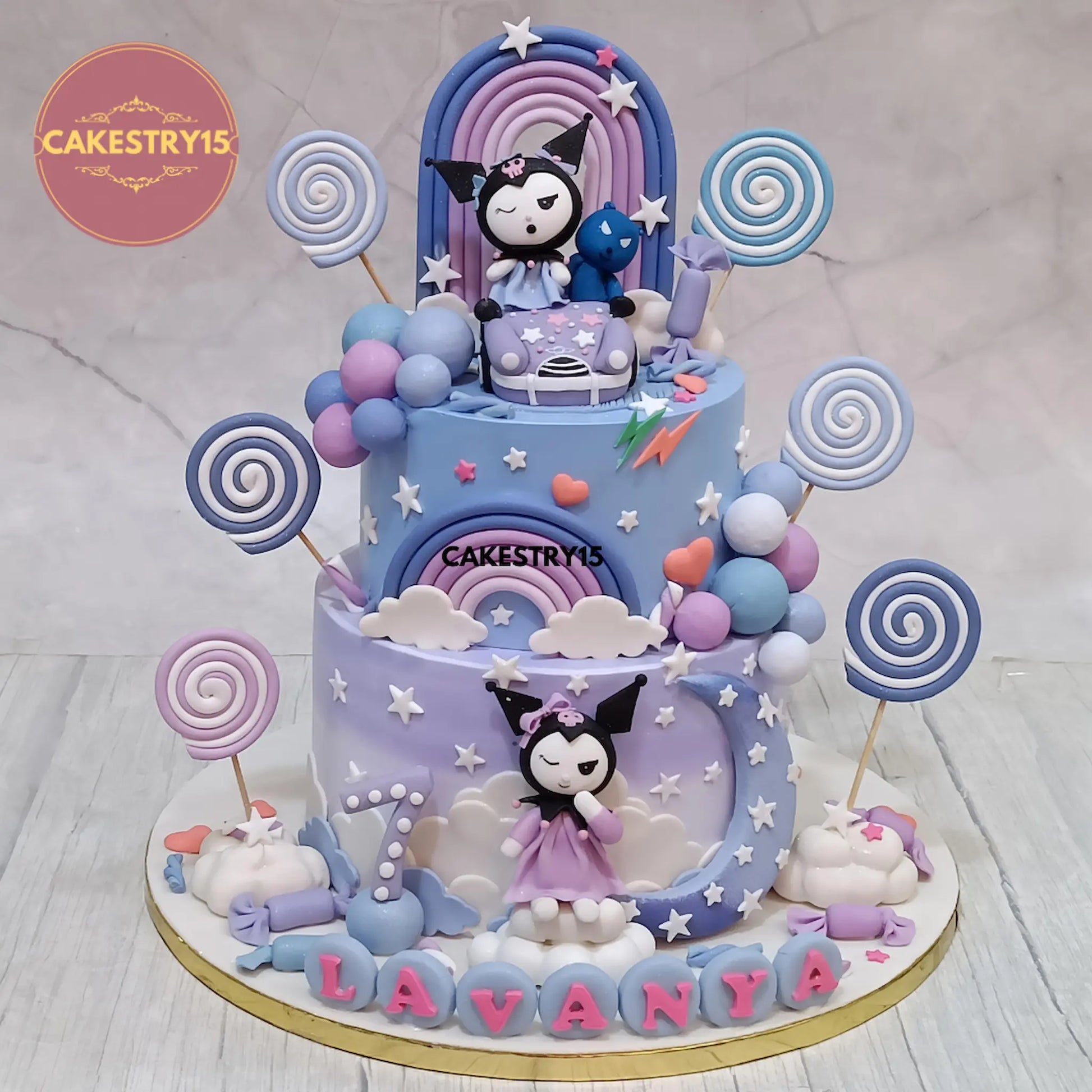 kuromi-theme-3kg-chocolate-birthday-cake-lavender by cakestry15