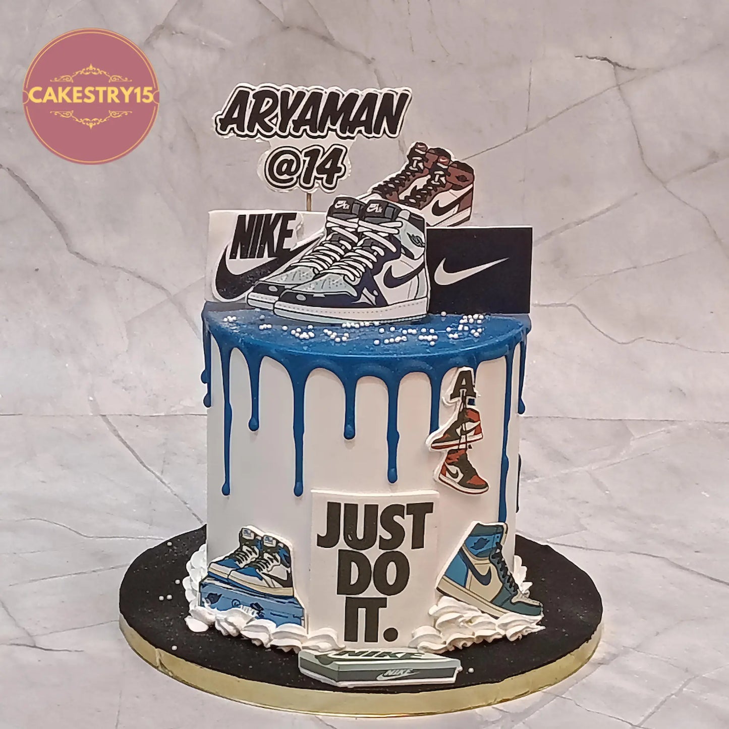 Nike shoes kids birthday cake theme cake Noida made as eggless cakes with custom design
