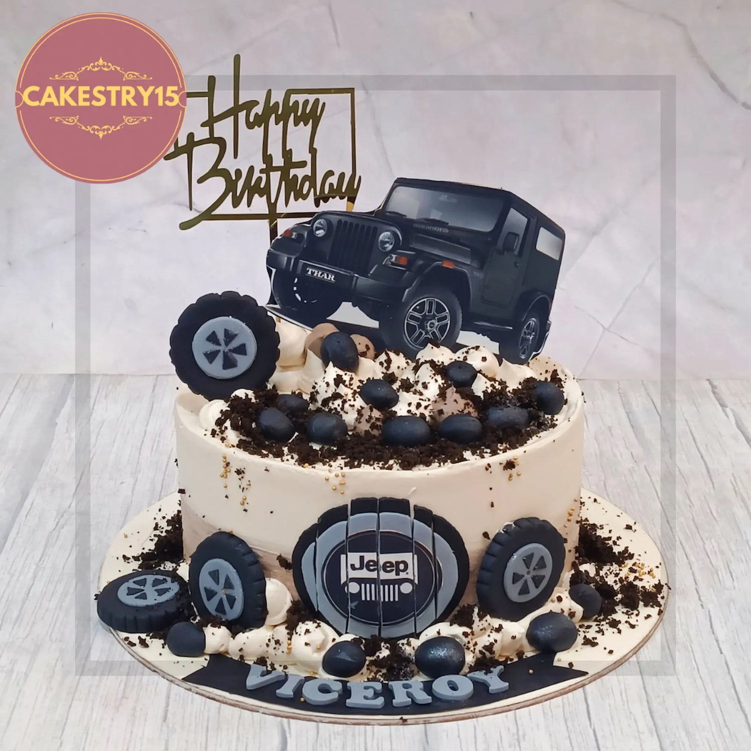 Supercar-themed birthday cake for men with luxury car design