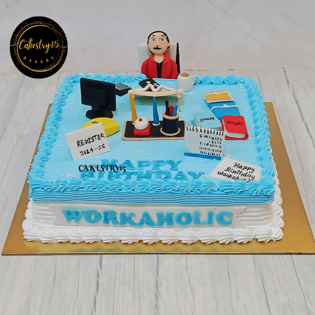 Workaholic Boss-Themed Cake | 1.5kg Butterscotch | Office – CAKESTRY15