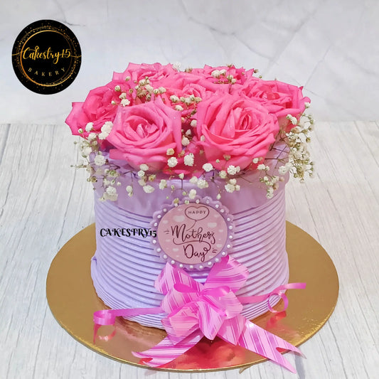 1.5kg chocolate floral cake,cake for mom,mothers day by cakestry15 noida,cake full image