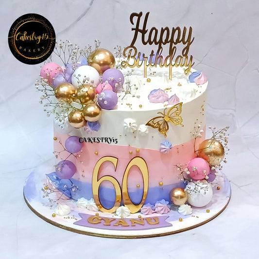 Happy Birthday 60th 2kg Cake