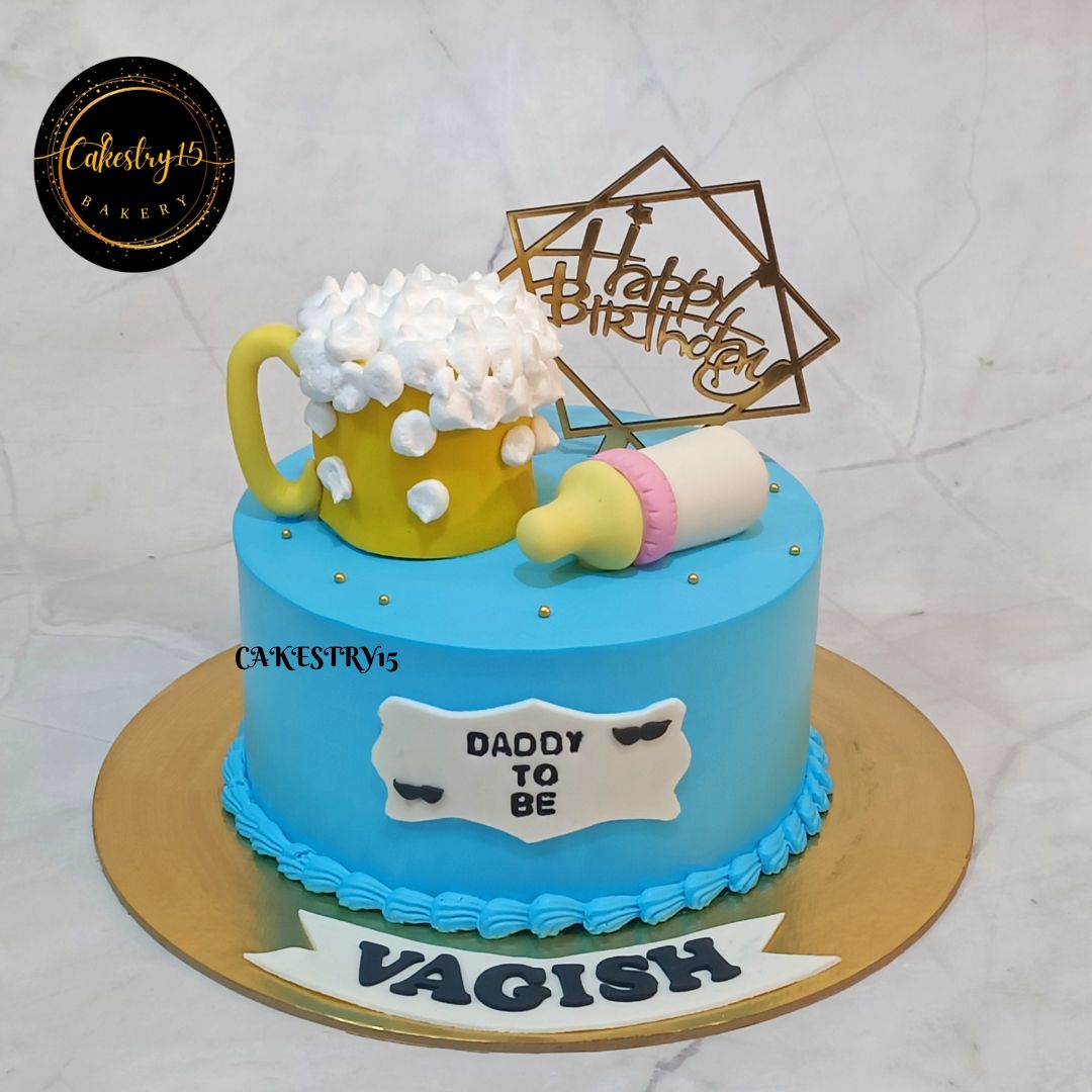 1kg black forest baby shower cake by cakestry1 noida,daddy to be,cake full image