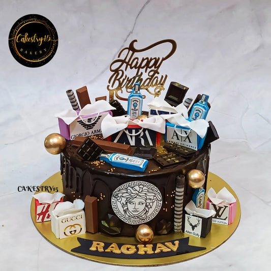 2kg chocolate shopaholic birthday cake,cake for men,cake for women by cakestry15,noida,cake full image 