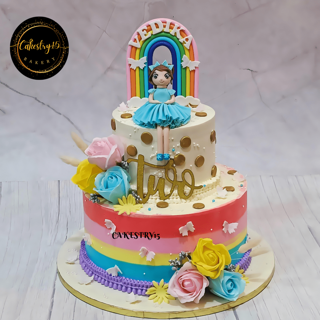 4kg chocolate butterscotch, second birthday,doll cake by cakestry15,noida,cake full image