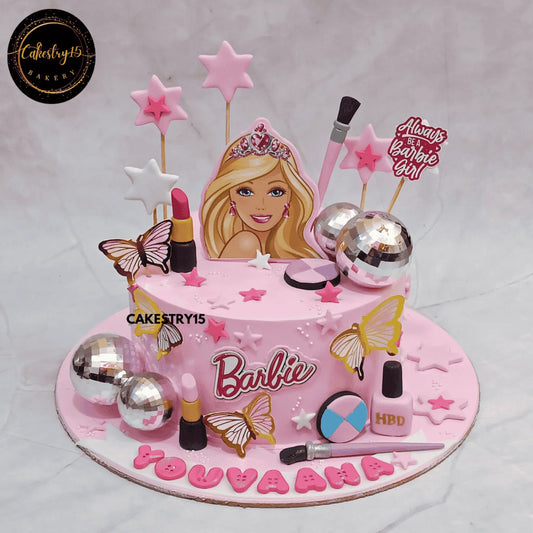 Barbie Sparkle Delight,1.5kg pineapple 10th birthday cake for a girl by cakestry15 noida,cake full image
