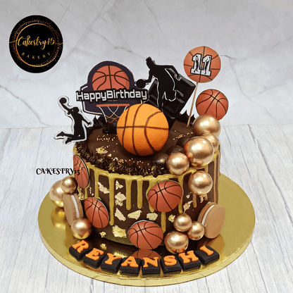 Basketball 2kg Chocolate 11th Birthday Cake,unisex cakes,full picture