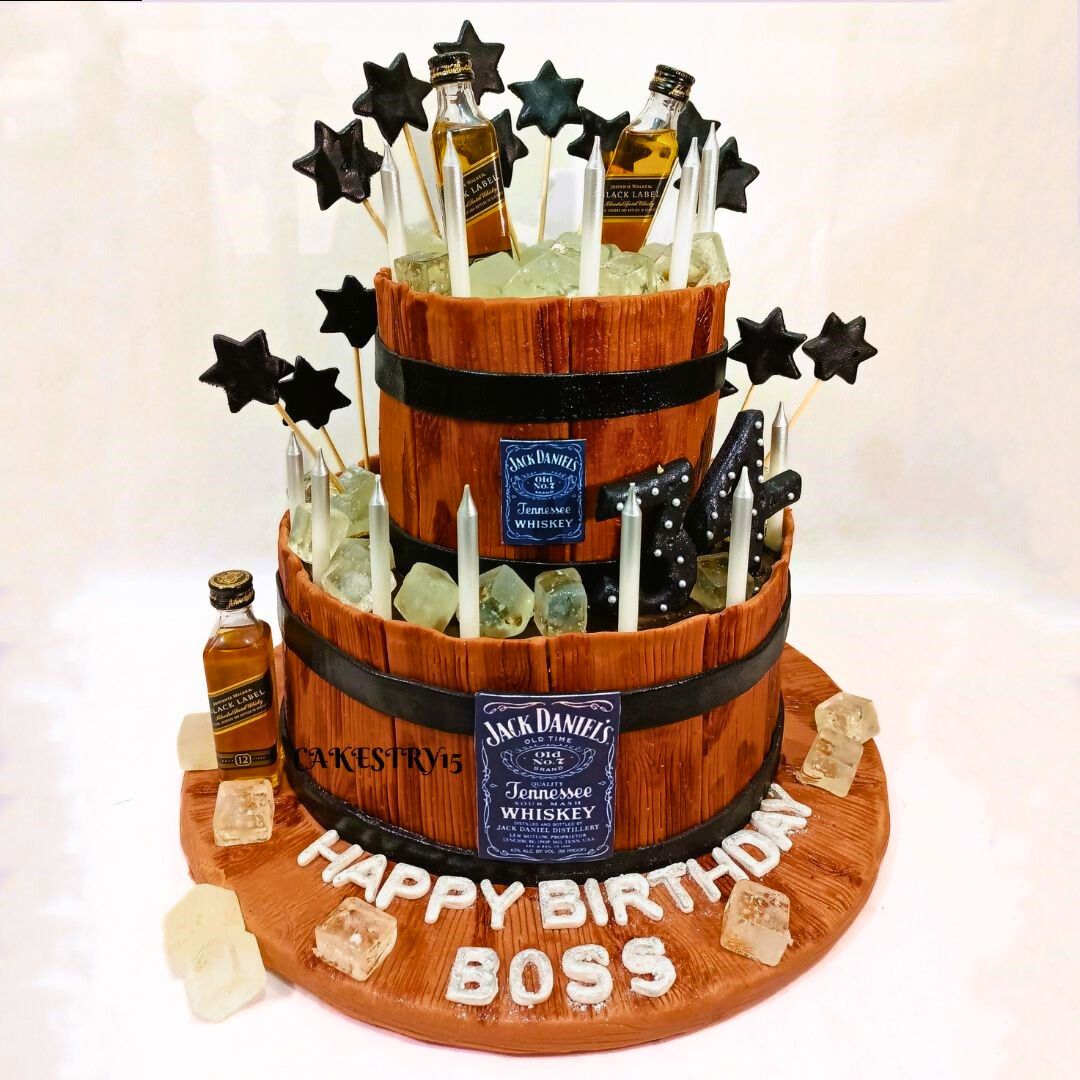 Boss Barrel Theme,6kg size,chocolate flavor,2tier, Birthday Cake by cakestry15 noida,full image