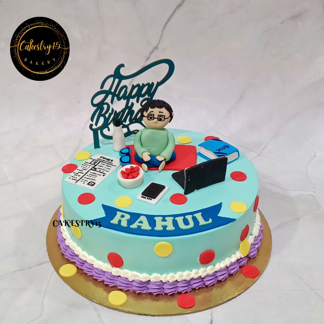 Boss Excellence Theme 1.5kg size pineapple flavor birthday Cake by cakestry15 noida,full image