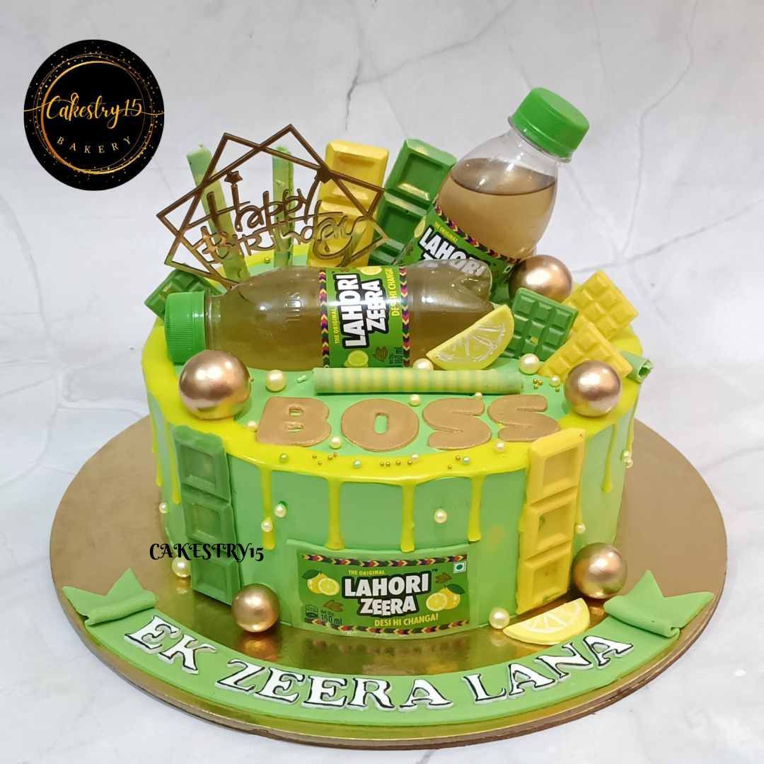 Boss Lahori Zeera 1.5kg size chocolate flavor birthday Theme Cake by cakestry15 noida,full image