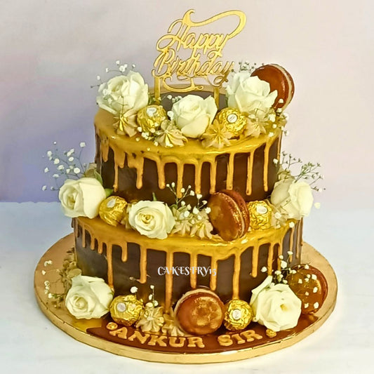 Boss Rocher Birthday 5kg size 2tier chocolate Cake by cakestry15 noida,full image