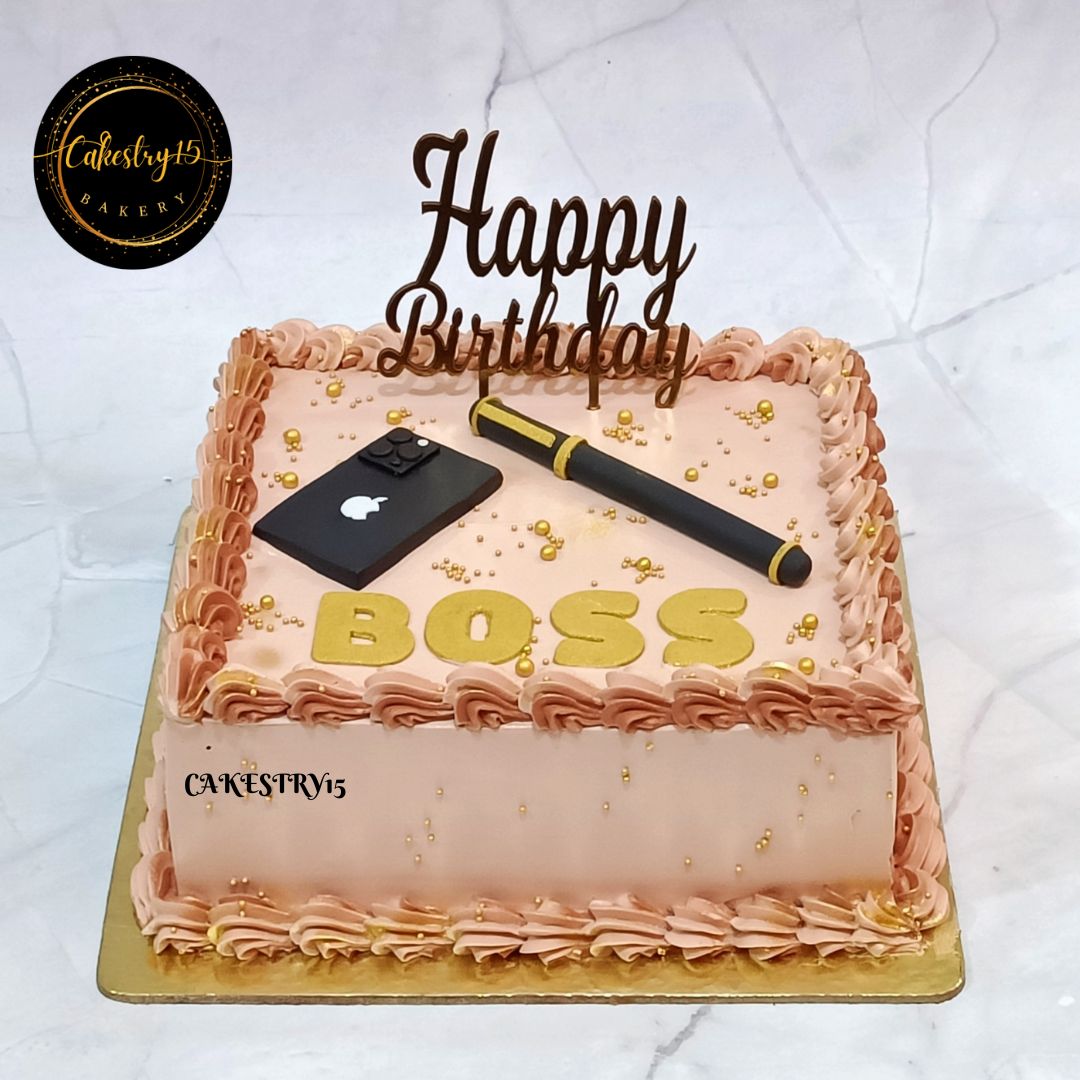 Boss Square 1.5kg Birthday Cake