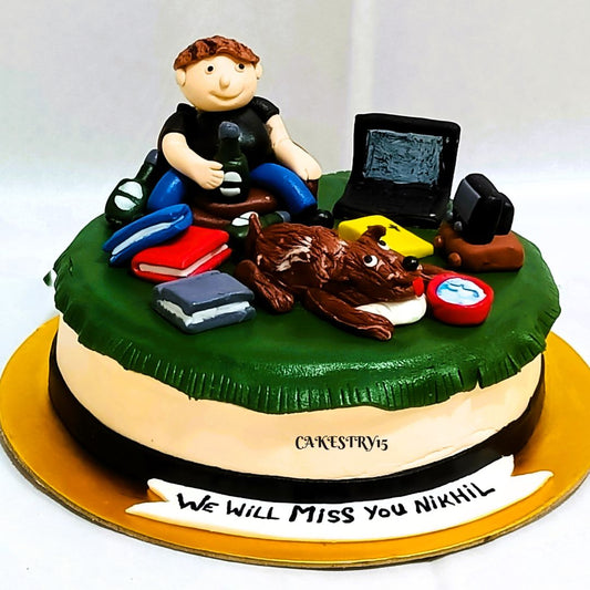 Boss Vacation Theme 1kg size chocolate flavor  Birthday Cake by cakestry15 noida,full image