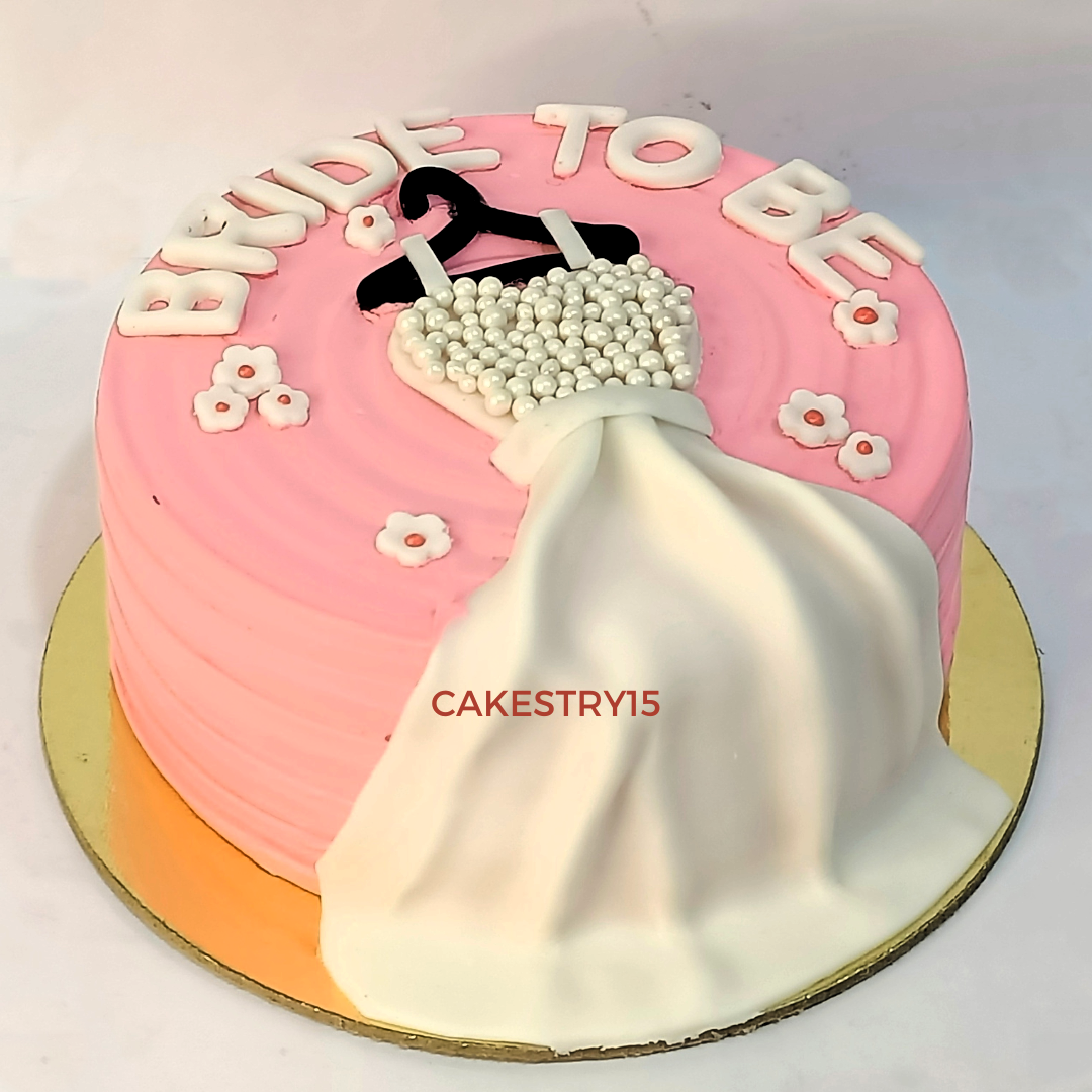 Bride To Be Gown 1kg  Vanilla Cake by cakestry15 noida,full image