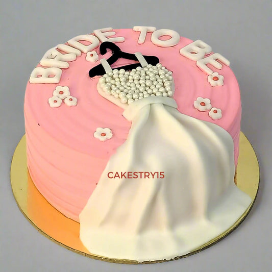 Bride To Be Gown 1kg  Vanilla Cake by cakestry15 noida,full image