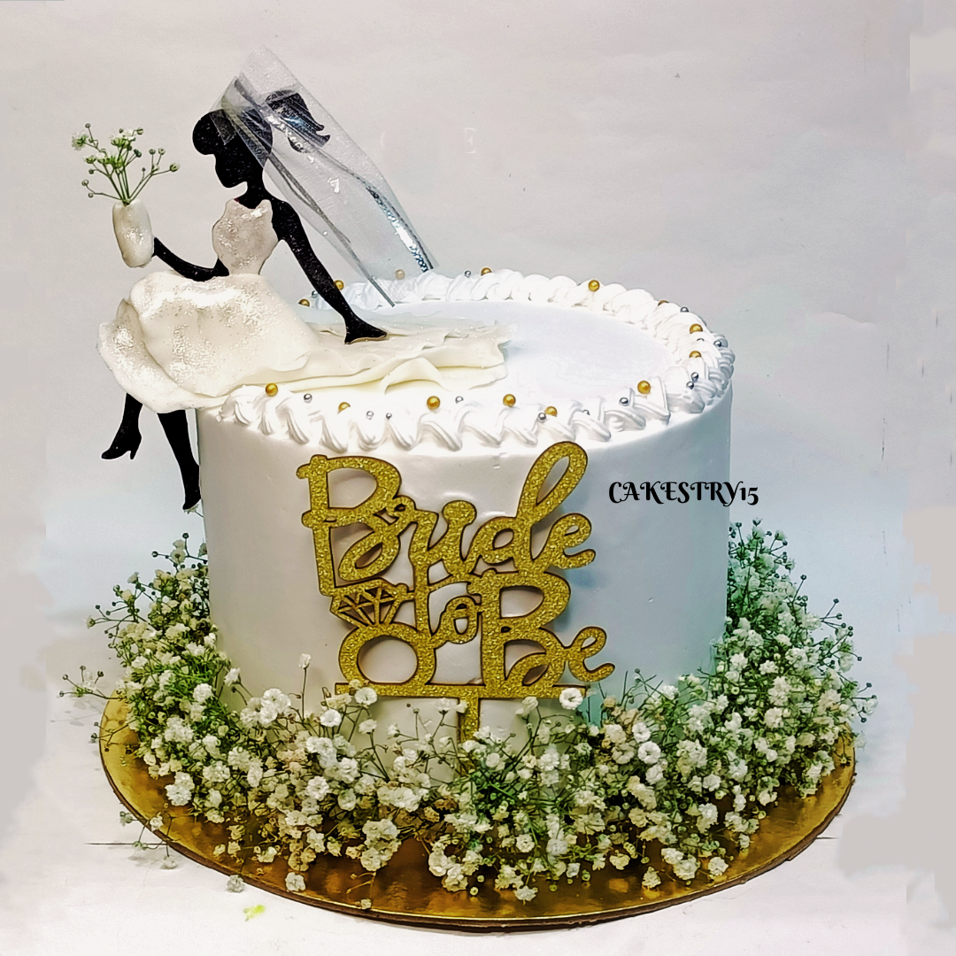 Bride To Be Theme 1.5kg Vanilla Cake by cakestry15 noida,full image