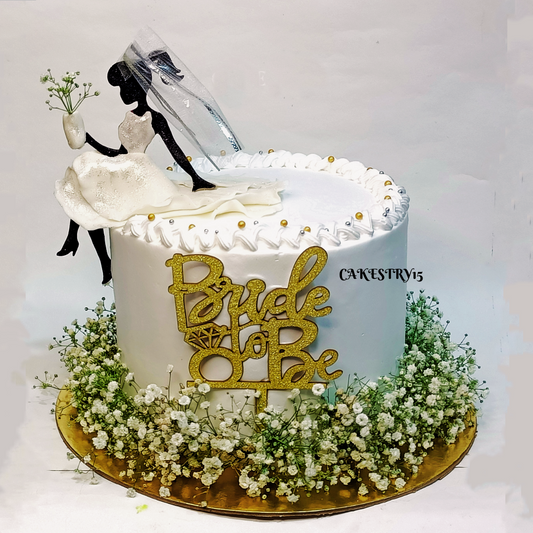 Bride To Be Theme 1.5kg Vanilla Cake by cakestry15 noida,full image