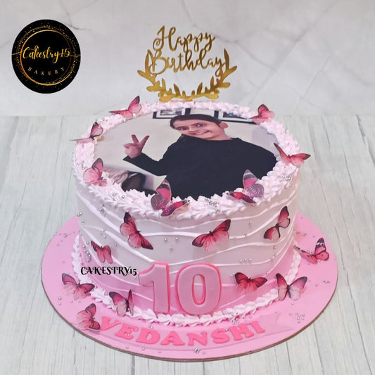 Butterfly Serene 2kg butterscotch flavor,10th birthday Cake by cakestry15 noida,full image