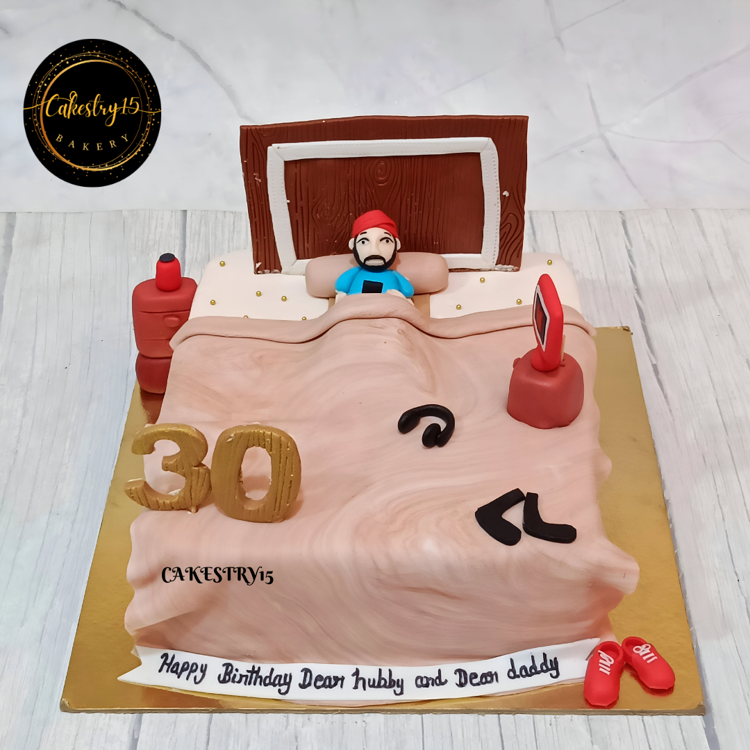 Cake for husbands birthday in 1.5kg mixed fruit  by cakestry15,noida,cake full image