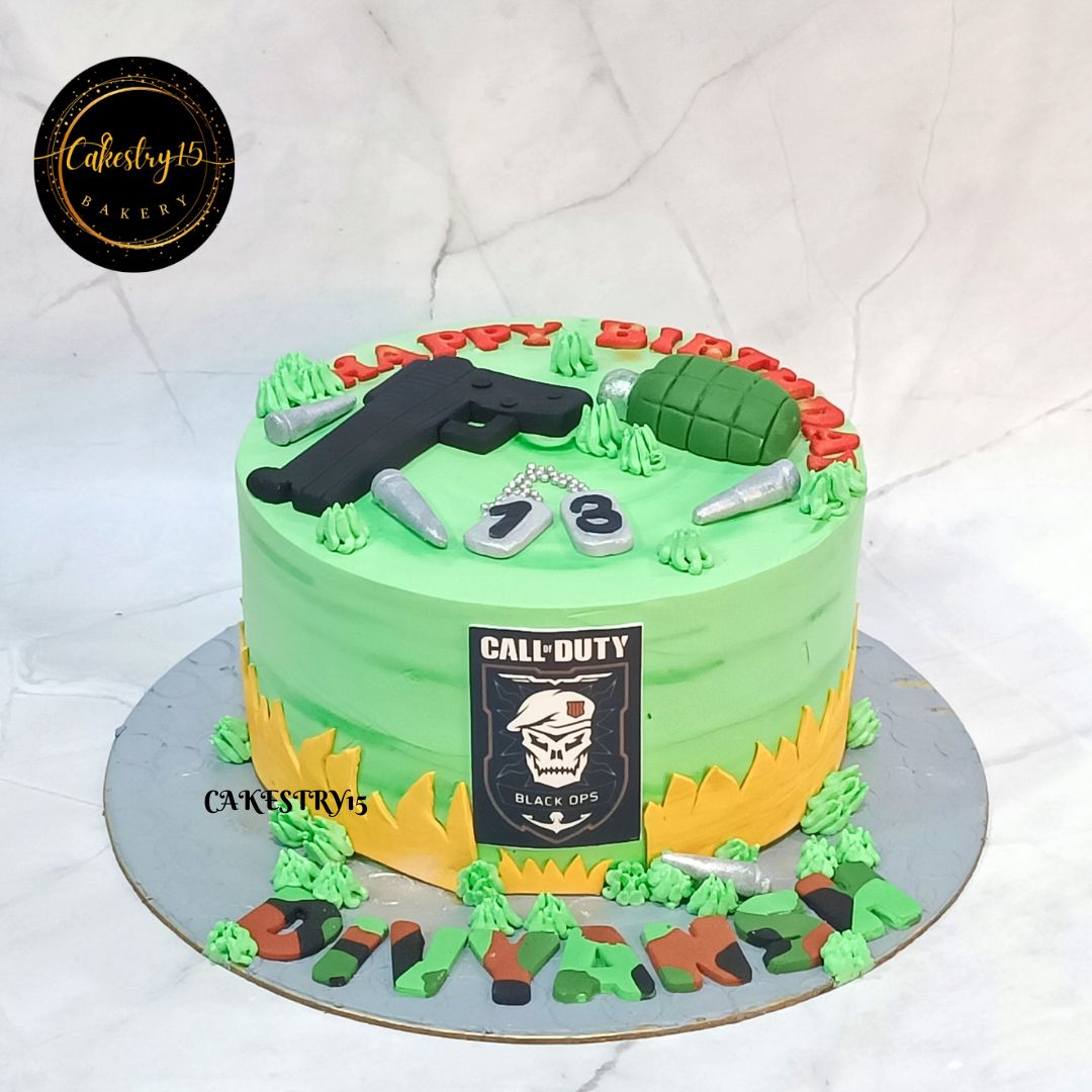 Call Of Duty 2kg size,chocolate flavor 13th birthday Cake by cakestry15 noida,full image