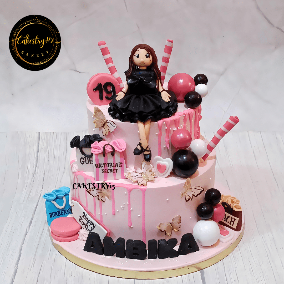 Chic Shopper's Delight 2kg 2tier chocolate birthday Cake by cakestry15,noida,cake full image,cake for girls