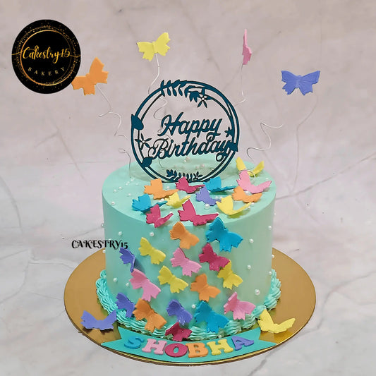 Choco-Butterfly Wonderland 2kg Cake by cakestry15 noida,cake for her,cake for girls,cake full image